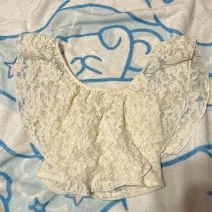 charlotte russe lace off the shoulder crop top